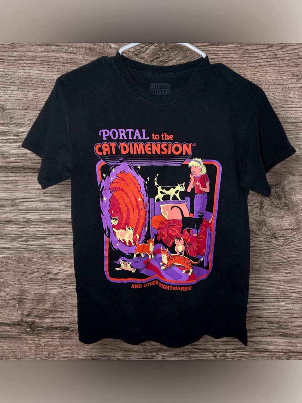 Steven Rhodes “Portal to the Cat Dimension” T-Shirt – Adult Small